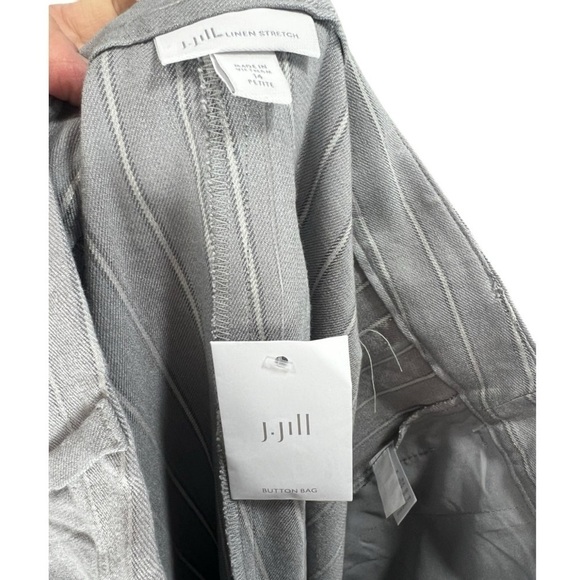 NWOT‎ J. Jill Linen Stretch Cropped Trouser Pants Gray Size 14P Career Office - Picture 3 of 10